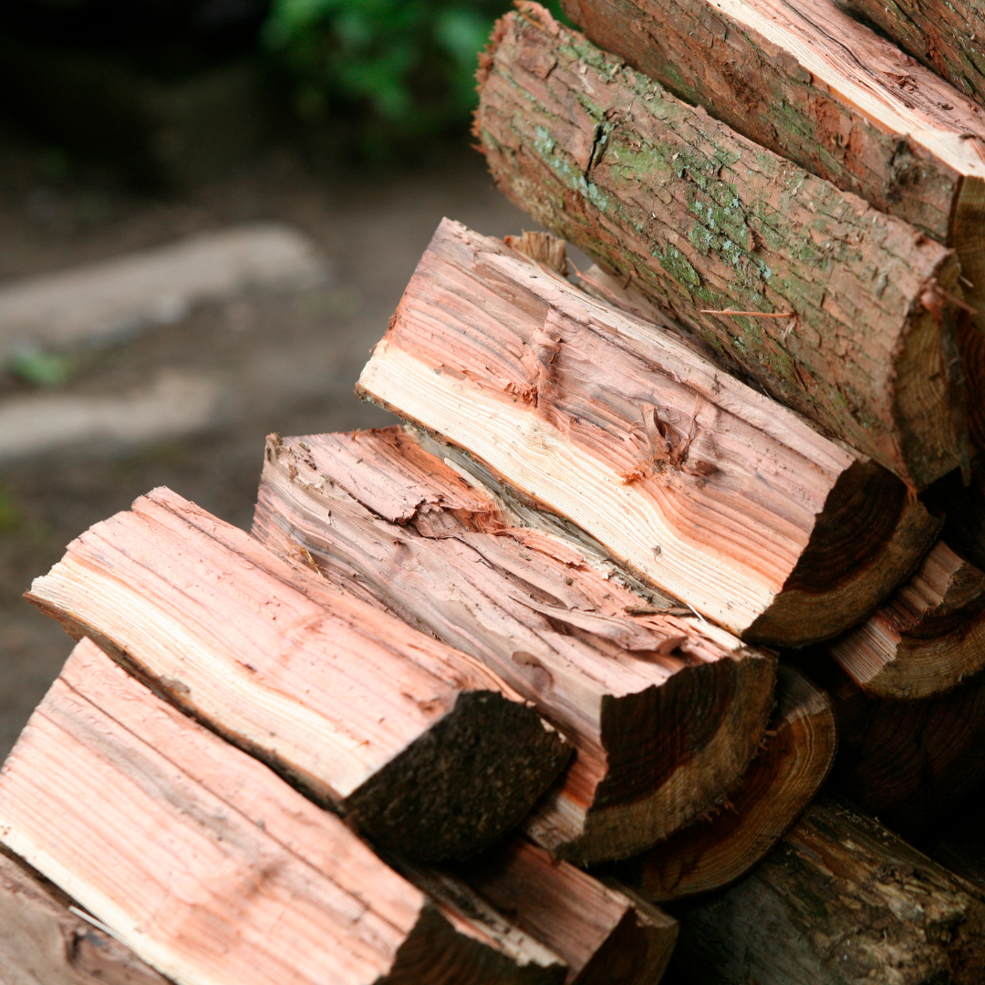 Bulk firewood stacked and ready at Lakeside Garden Gallery Brampton Ontario