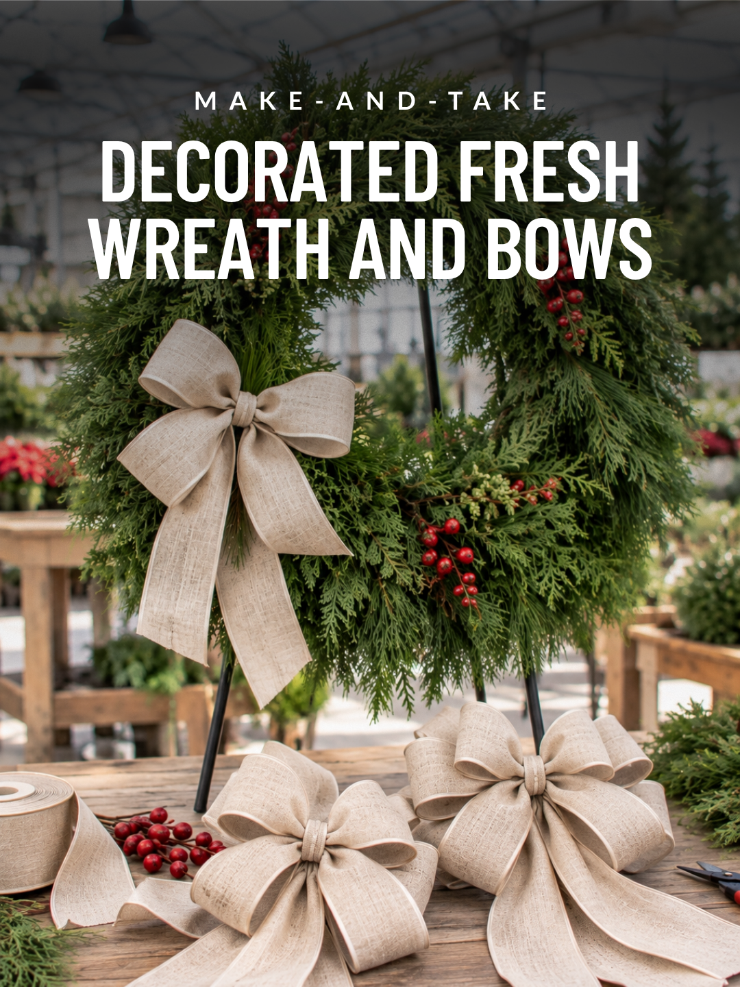 Make-and-Take: Decorated Fresh Wreath and Bows