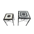 Mosaic Plant Stand - Black & White two set lakeside