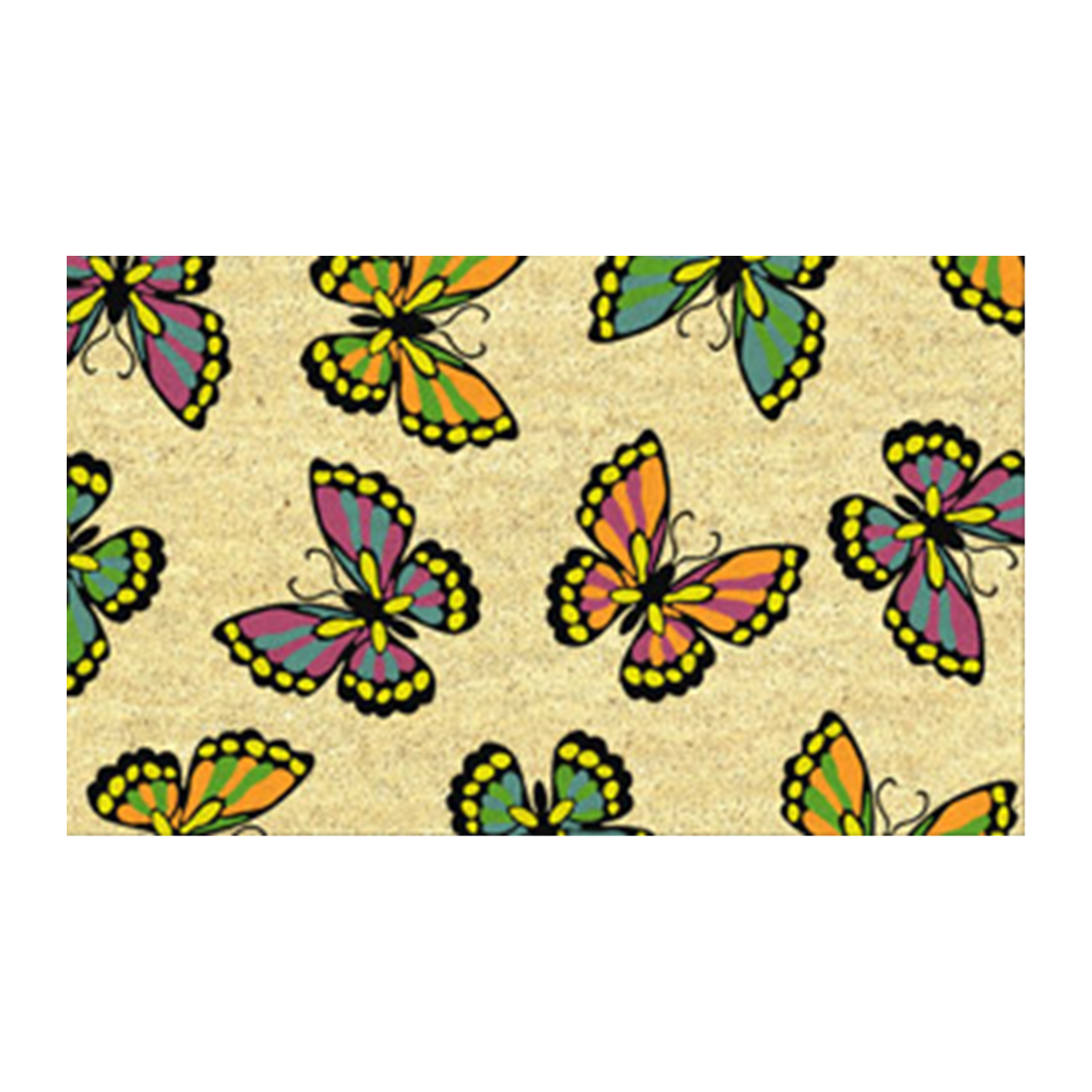 Doormat - Multi-Coloured Butterflies ontario